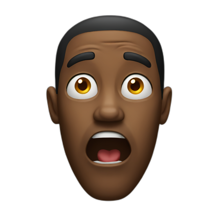 Shocked black guy emoji