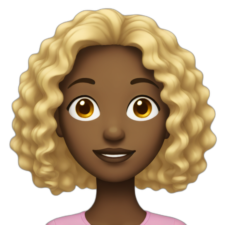 black woman with wavy hair emoji