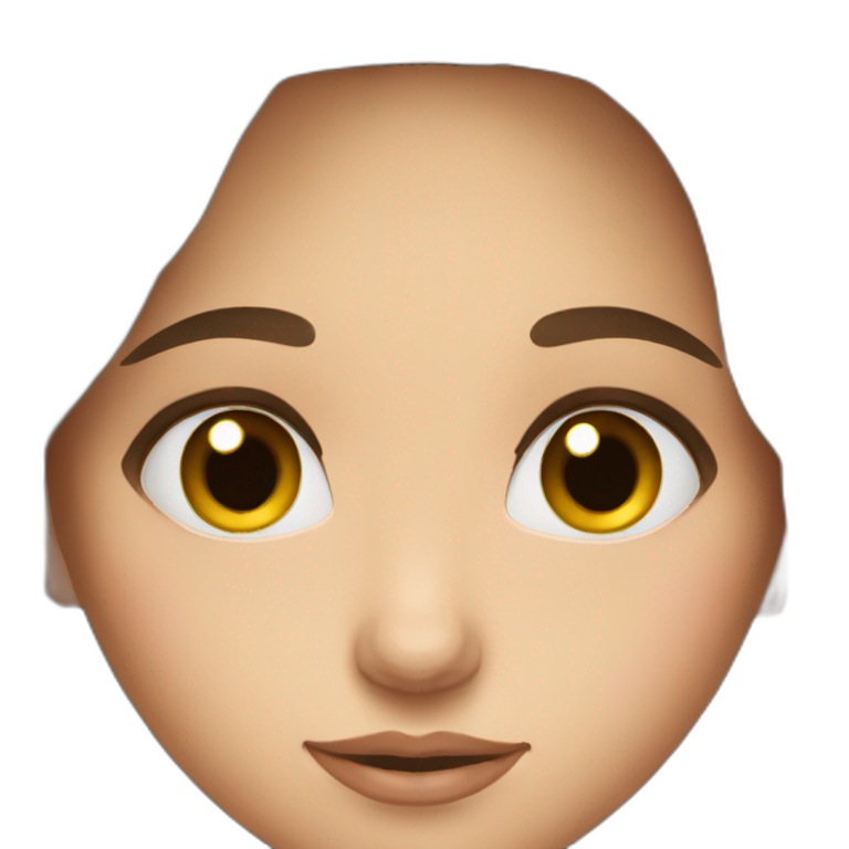 Brown hair eyes girl emoji