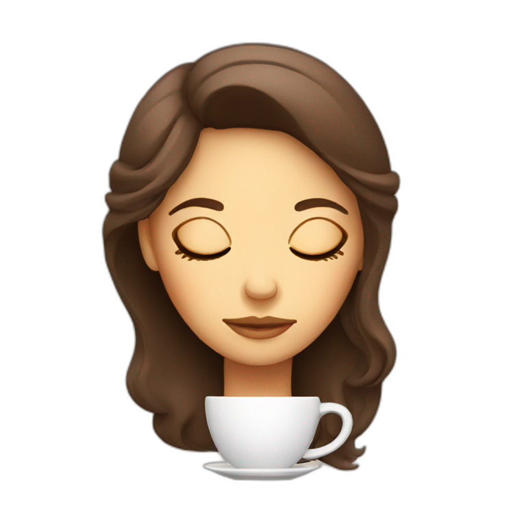 sleepy woman coffee emoji