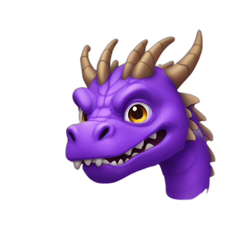 purple dragon head with LOL text emoji