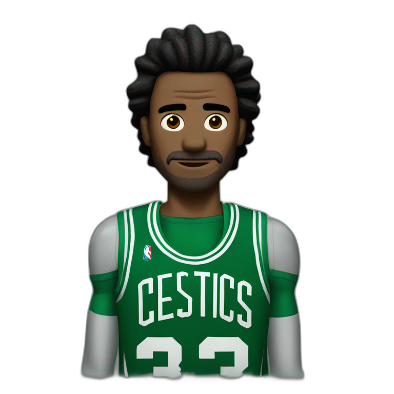 rick sanchez wearing green boston celtics jerssey emoji