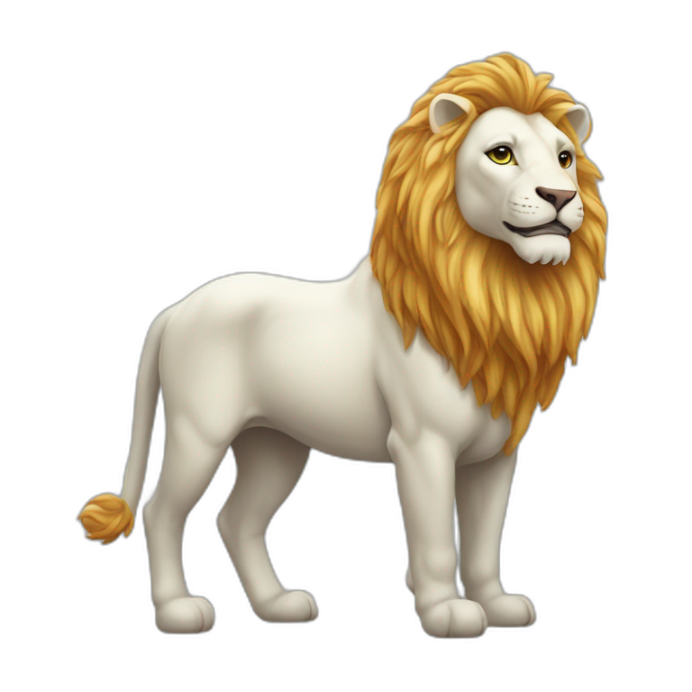 Une licorne sur un lion emoji