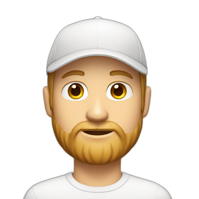 white man with a short beard and a cap emoji