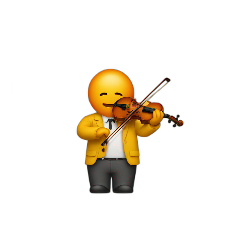 orange-people-with-violin-in-his-hands-and-standing-in-yellow-sea emoji