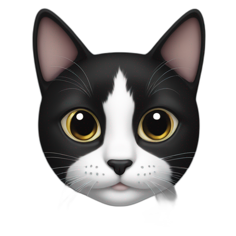 Black and white Cat with black spot emoji