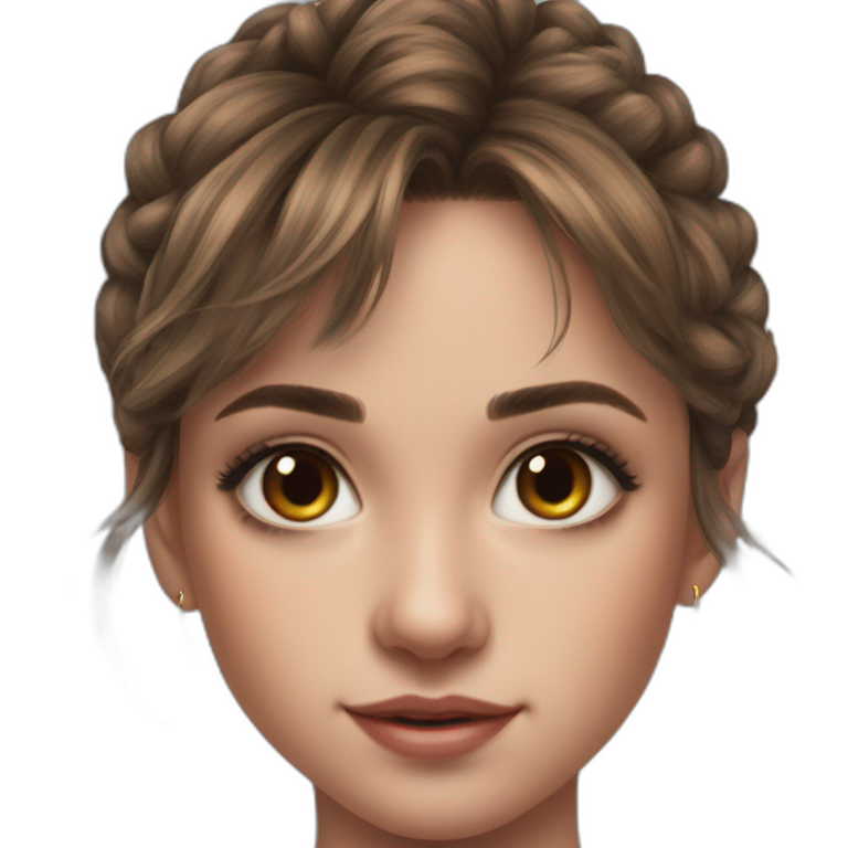 serene brown-haired girl with earrings emoji