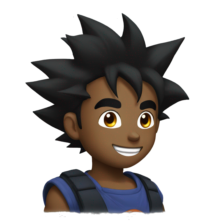 Black Goku smiling  emoji