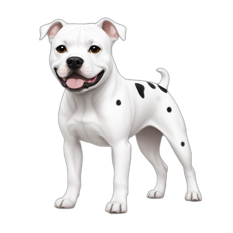 white staffordshire terrier with black spot emoji