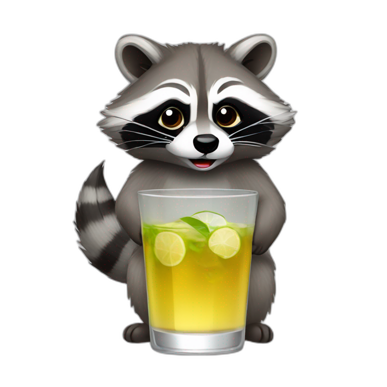 Racoon drink vodka emoji