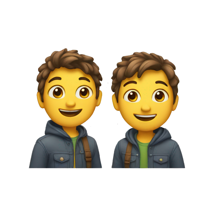 two friends greeting emoji