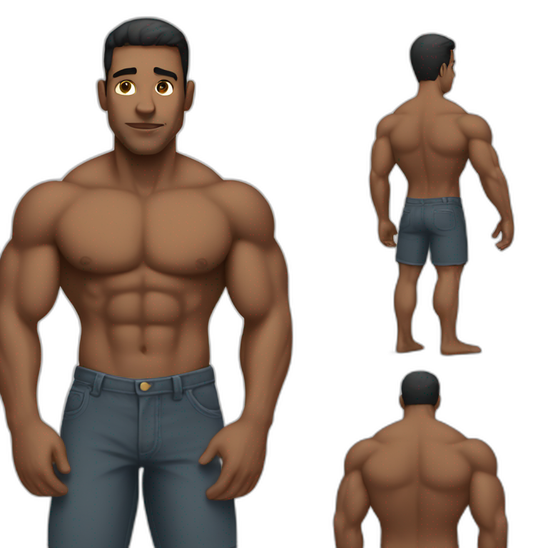 short and muscular man emoji