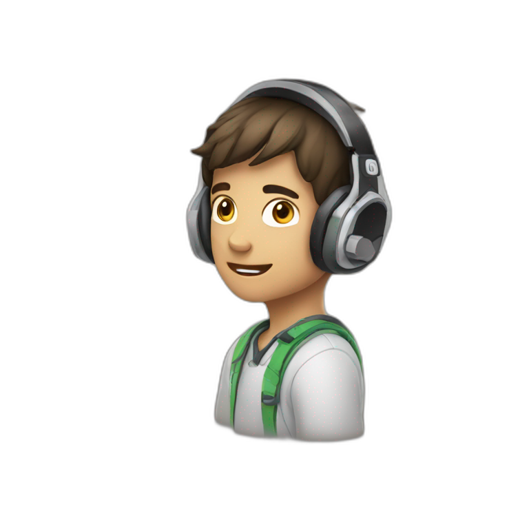 A boy with gaming headphone emoji