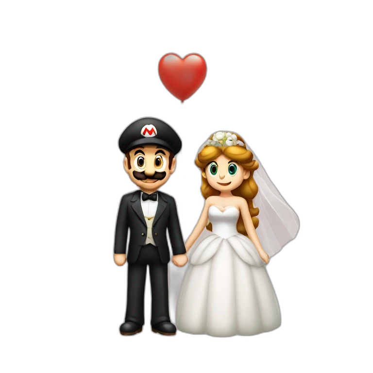 Mario and Luigi marry emoji