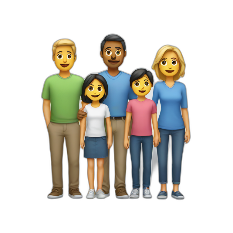 Family with father, mother, boy, girl emoji