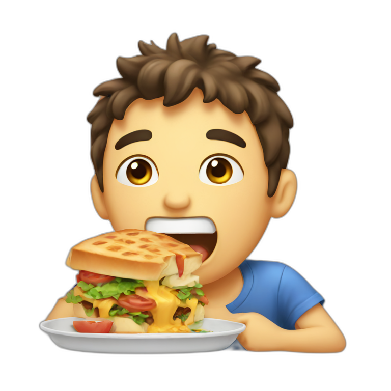 hungry boy eating girlfriend emoji