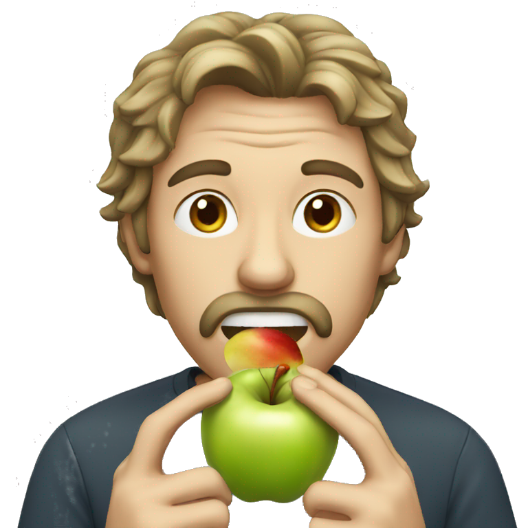 Man eating apple emoji