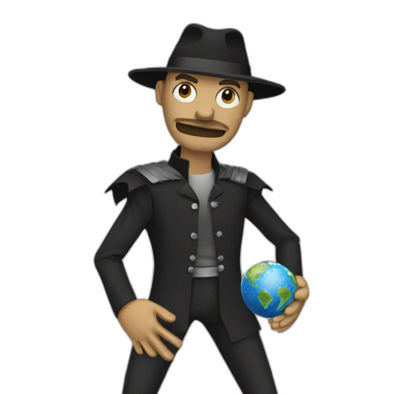 puppet master controlling the earth emoji