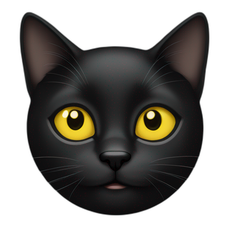 black cat with yellow eyes emoji