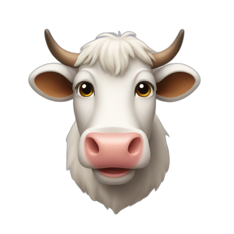 A cow with a beard emoji