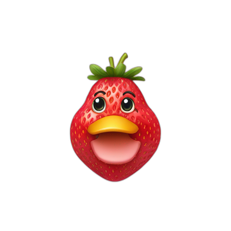 Strawberry looking like a duck emoji