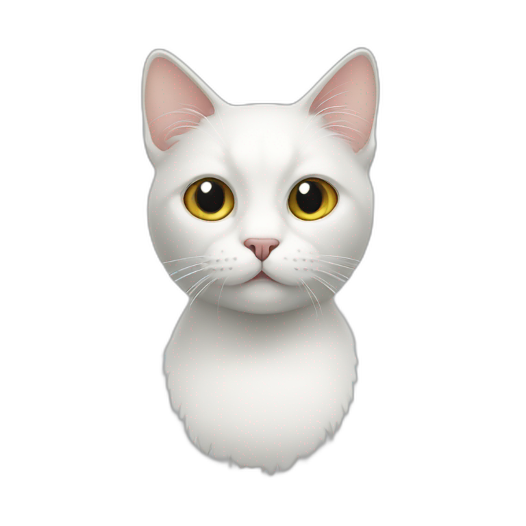 cat with glass ,white eye emoji