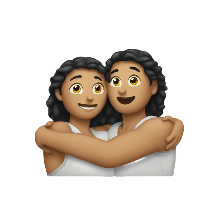 two people hug emoji