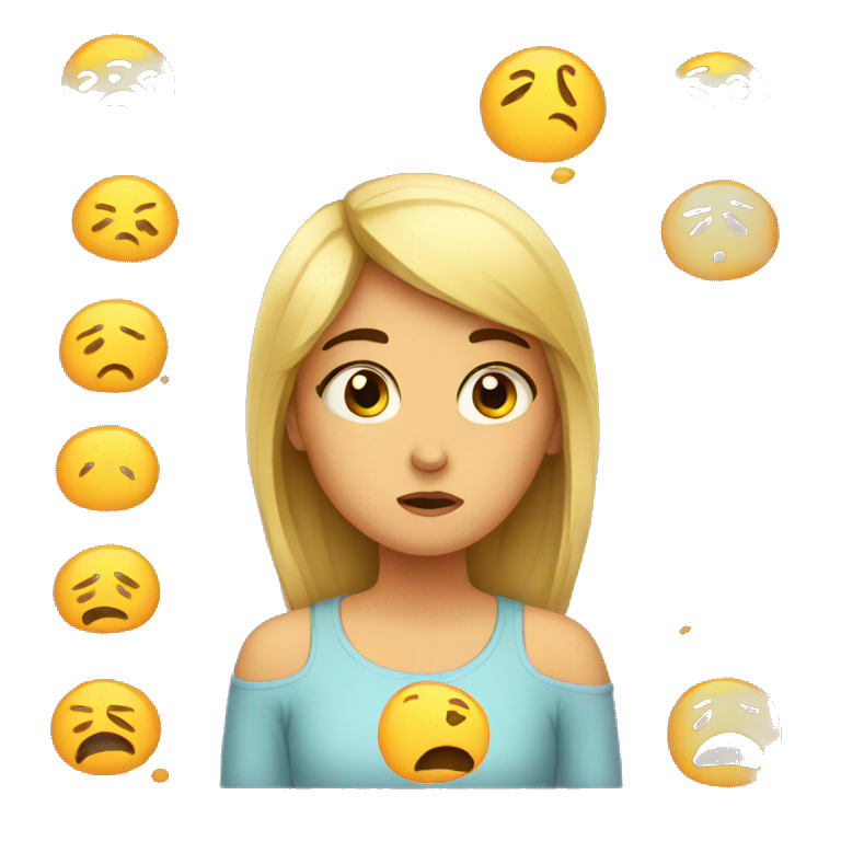 sad girl thinking emoji