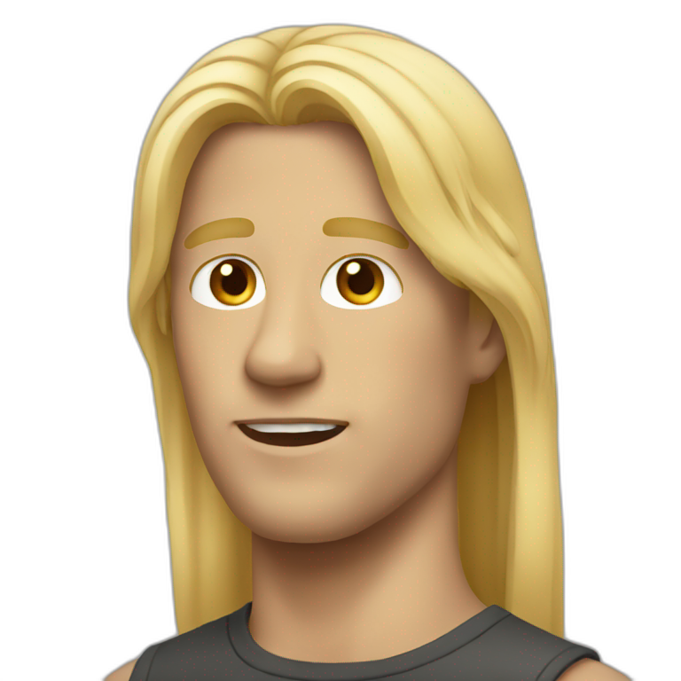 Man with long blonde hair emoji
