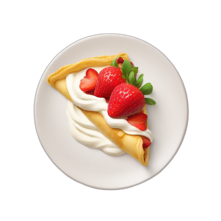 Stawberry crepe with whipped cream emoji