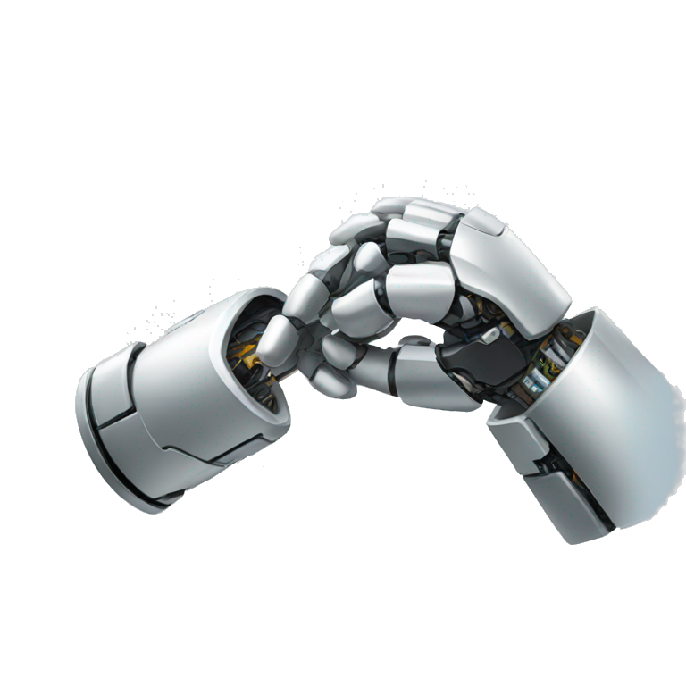 handshake with robot emoji