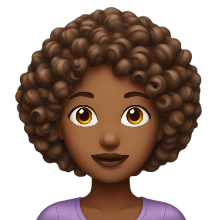 woman with chocolate curls emoji