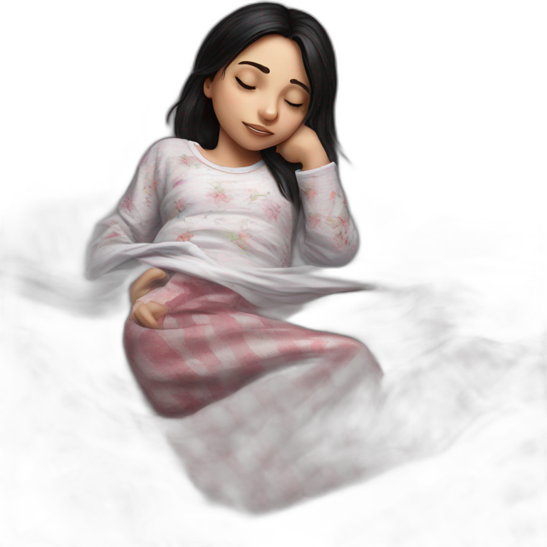 dreaming little girl in pajamas emoji
