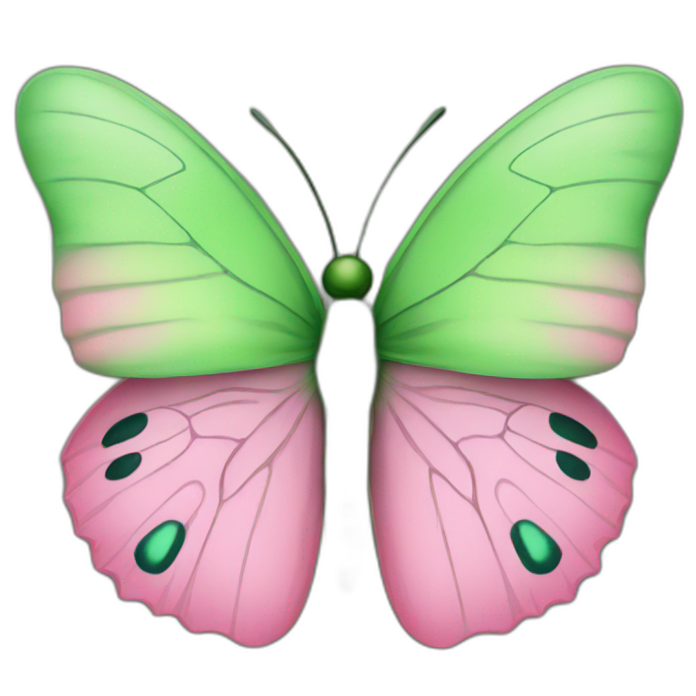 pink and green butterfly emoji