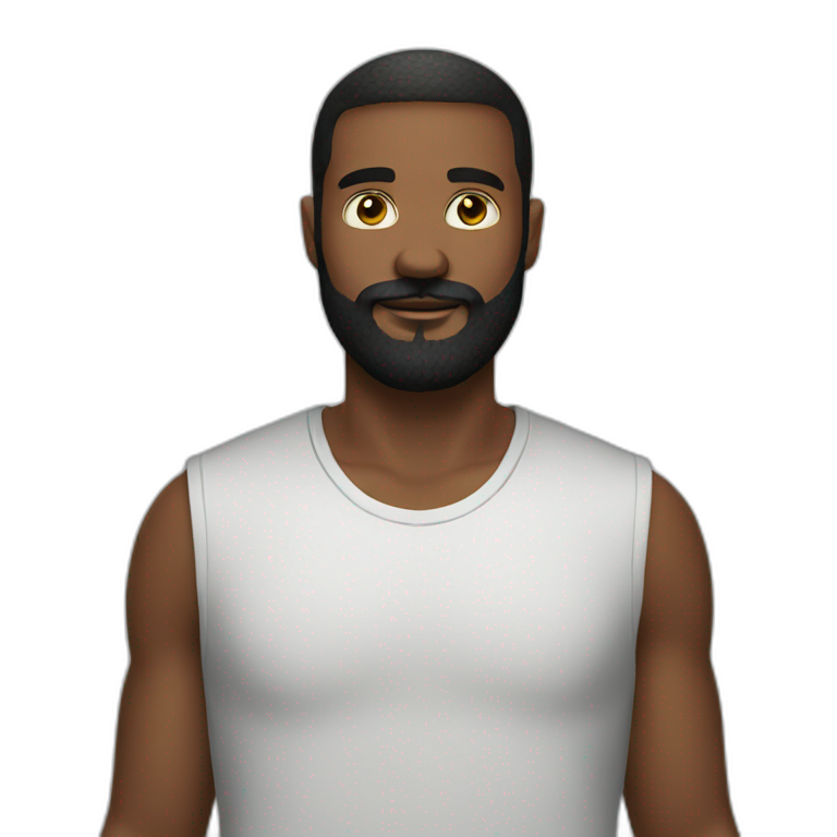 Man beard black emoji