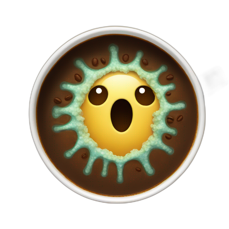 corona virus inside a cup of coffee emoji