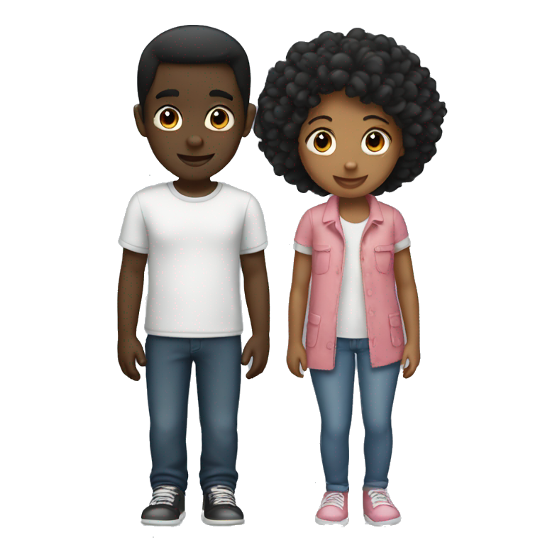 two black kids in love emoji