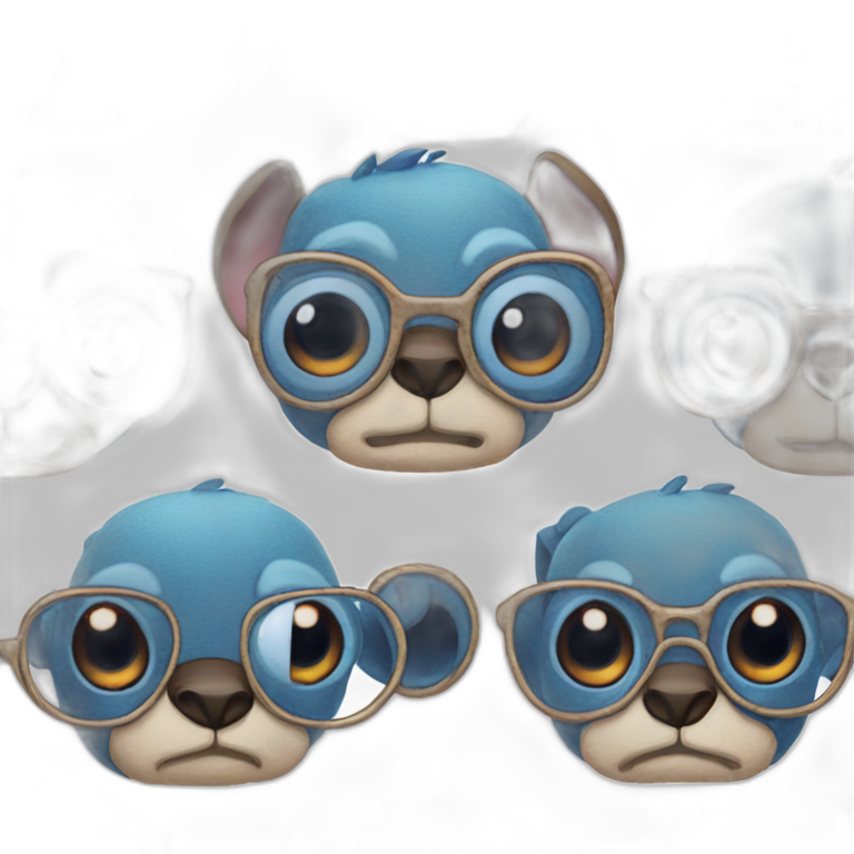 Stitch avec des lunettes emoji