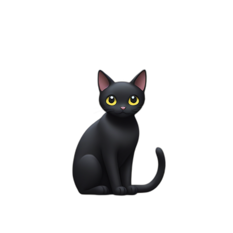 Studio Ghibli’s jiji the black cat with a small white mustache emoji