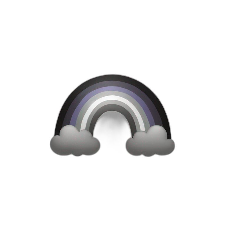 Black and grey rainbow emoji