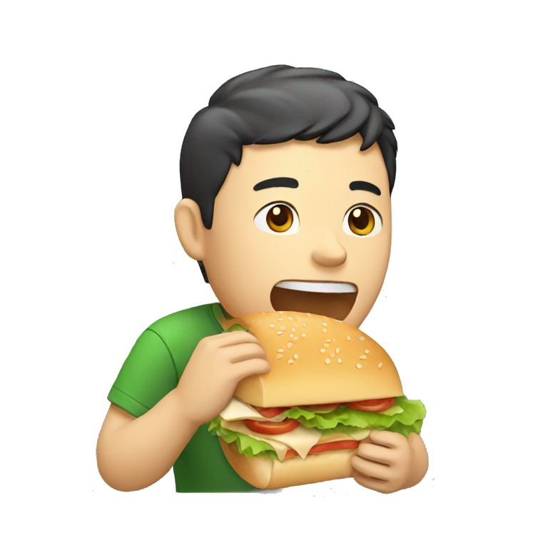 Chinese guy eating a sandwich  emoji