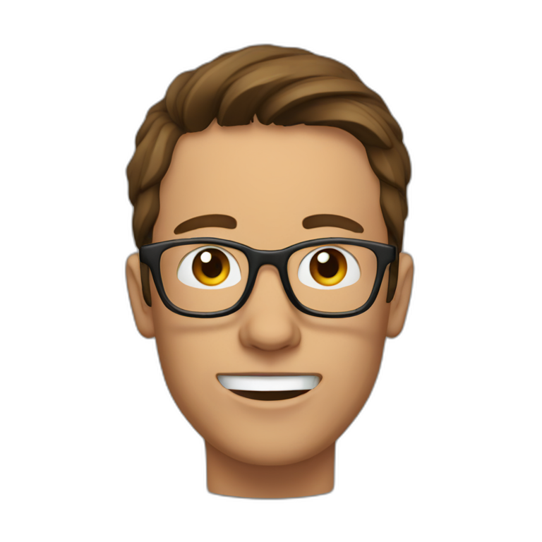 brown-haired man wearing glasses who is not able get a key into a lock emoji