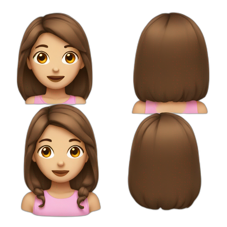 cute girl brown hair  emoji
