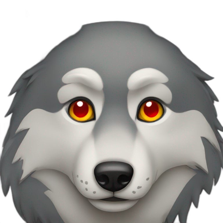 Grey wolf red eyes  emoji