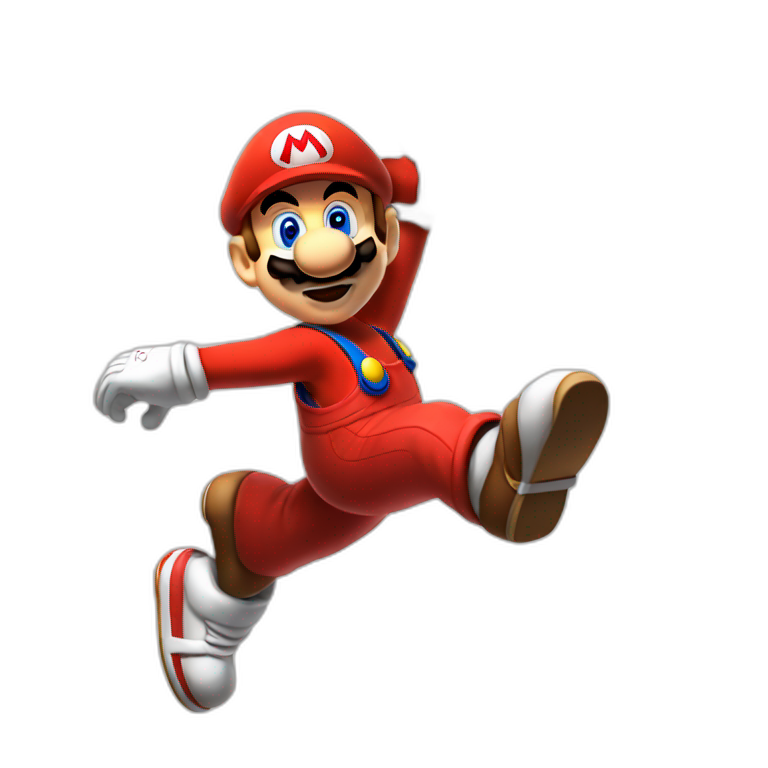 Mario doing a slam dunk emoji