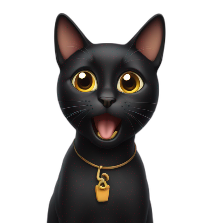 Shocked black cat emoji