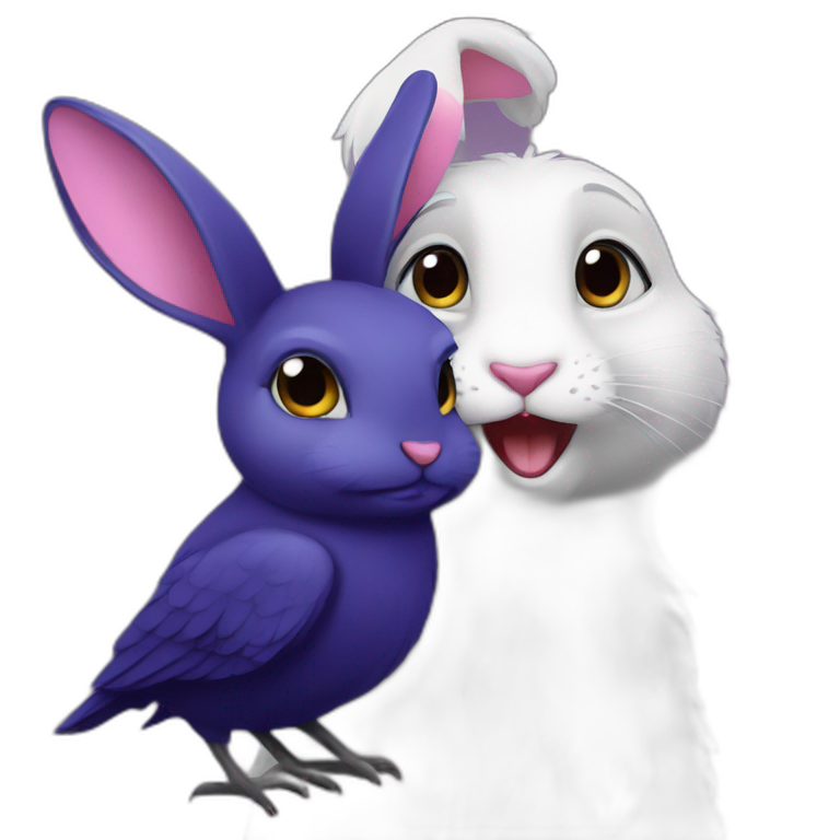 Bunny-and-raven emoji