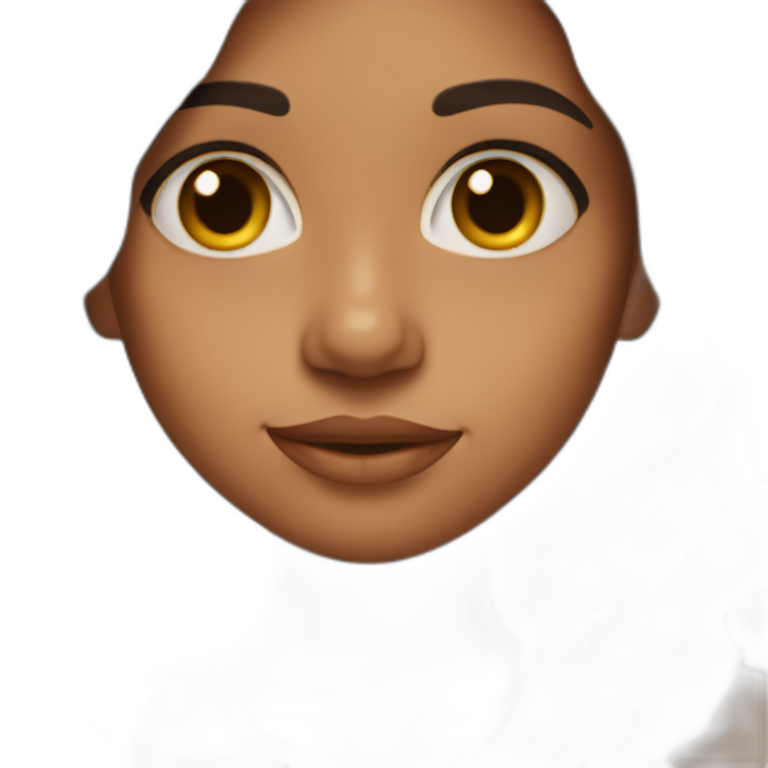 Brown Indian girl with shoulder length wavy hair emoji