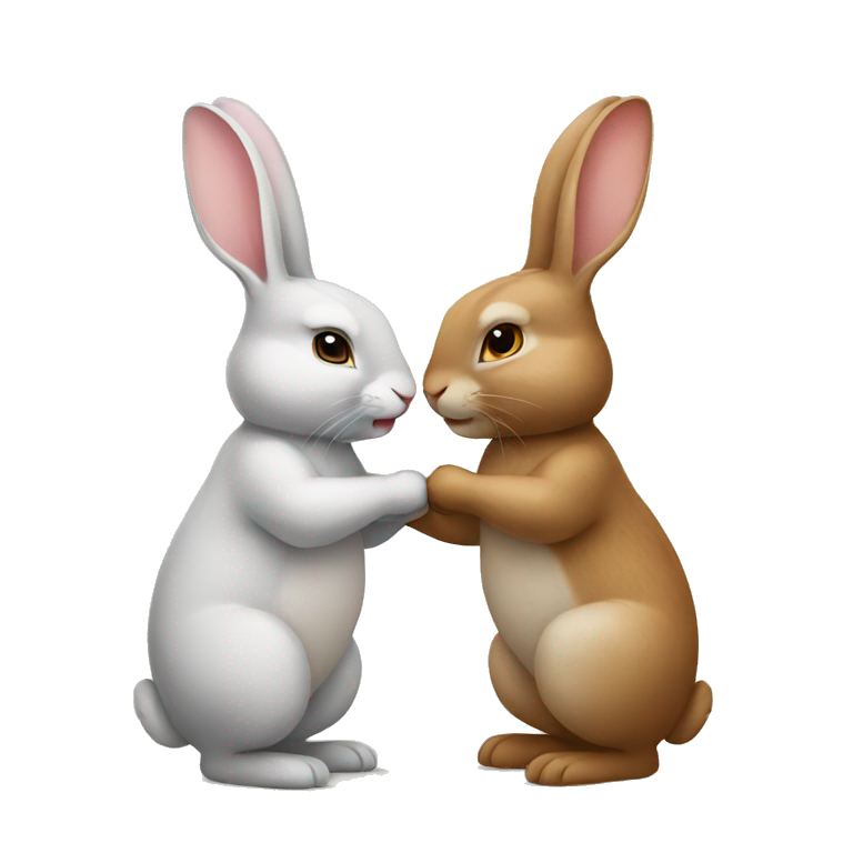 rabbits holding hands emoji