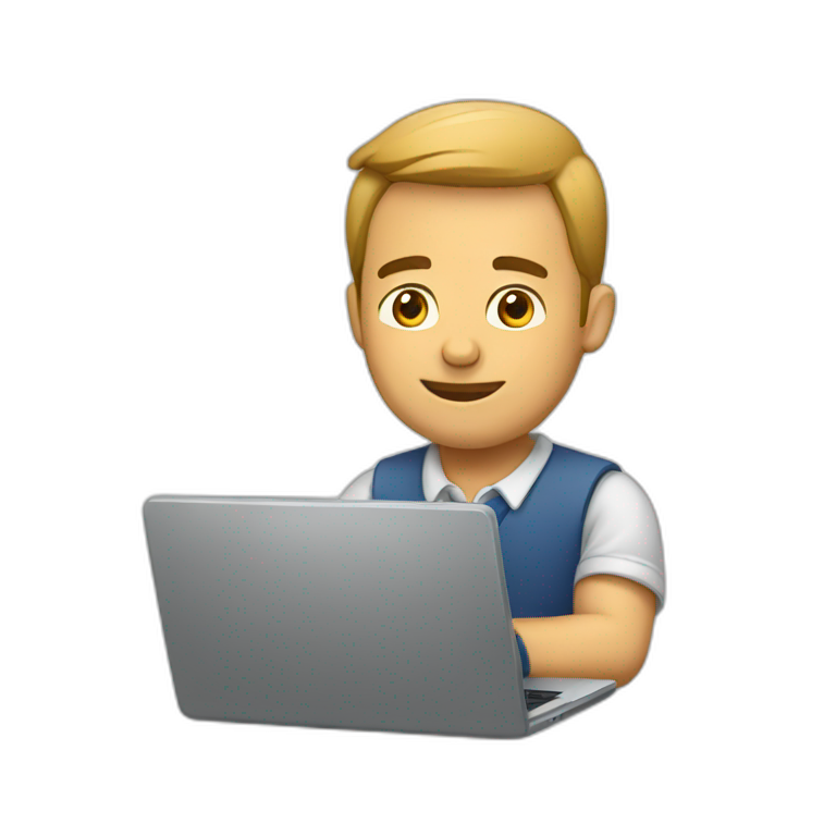 man working at laptop emoji